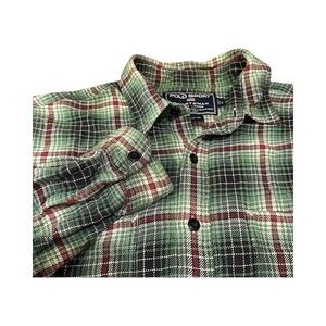 Vtg Polo by Ralph Lauren Grinch Green Plaid Shirt